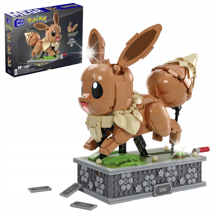 Конструктор Pokemon Подвижен Иви, Mattel, 1366 части, многоцветен