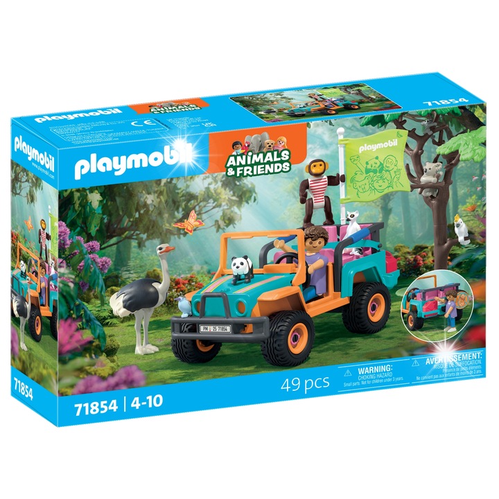Фигурка Playmobil, комплект за офроуд превозни средства Животни и приятели, многоцветен, за 1 играч, 4-10 години