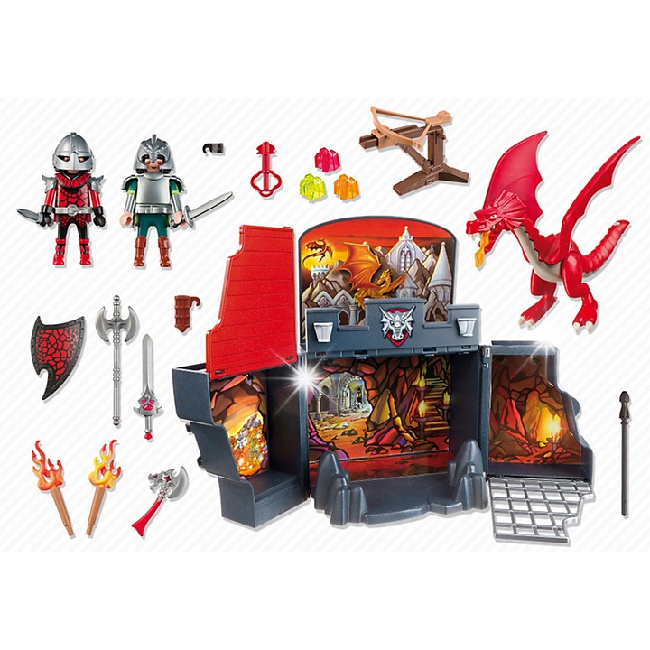 Figurine Playmobil, Temnita Dragonului, set cu animale, 4+ ani