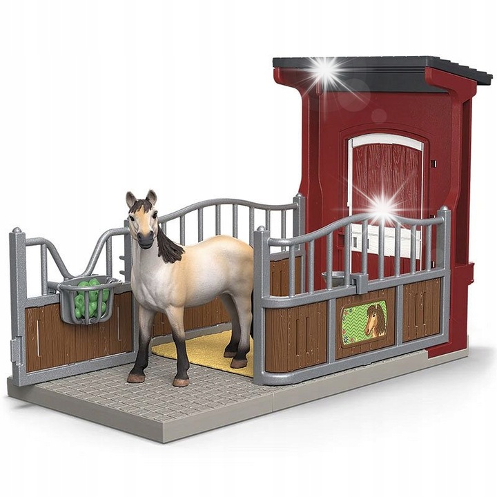 Бокс за конче с жребче мустанг, Schleich, 25,5x12,5x17,5см, пълен комплект