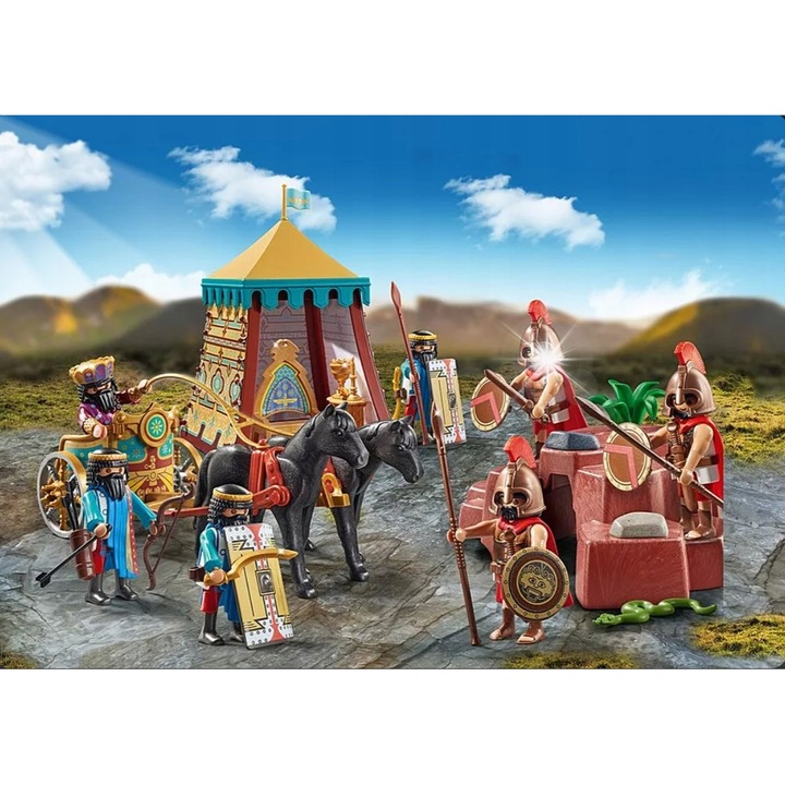 Set constructie, Playmobil, Leonidas si Xerxes, 7 figurine, multicolor, 38,5x28,4x9,4cm