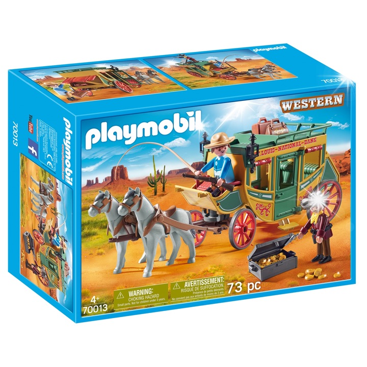 Figurine Playmobil, set Dylizans postal, 2 figurine, 73 elemente, 7,5 cm, multicolor