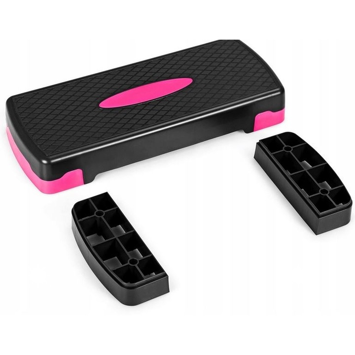 Stepper aerobic Seven for 7, 2 fokozatú, fekete-rózsaszín, kompakt, állítható