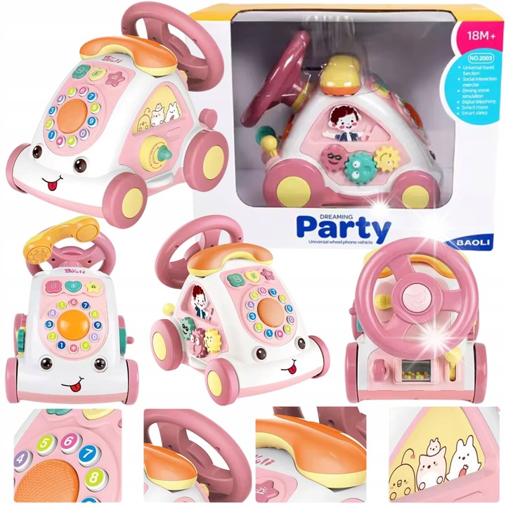 Interaktív autó ProNice, automata, 16x23x21cm, gyermekeknek 18hó+