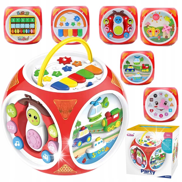 ProNice interaktív oktatójáték, 6 funkció, változatos színek, 19x19x19cm