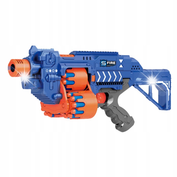 Set pistol cu bile din spuma ProNice, 20 proiectile, efecte sonore, confortabil de utilizat