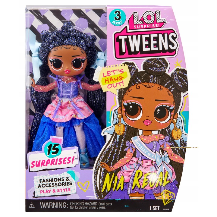 Кукла L.O.L. Surprise Tweens Nia Regal, 16см, комплект с 15 изненади