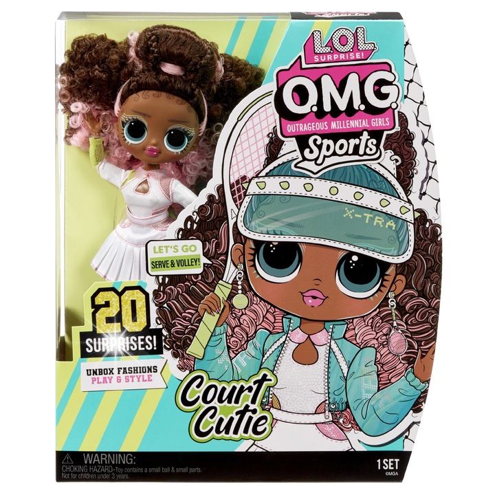 L.O.L. Surprise O.M.G. Комплект кукли Court Cutie, спортни аксесоари, многоцветен, 4 години