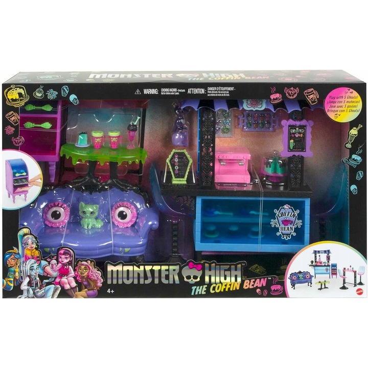 Monster High A Koporsó Kávézó szett, 317,9mm, 1,25kg, textil és műanyag