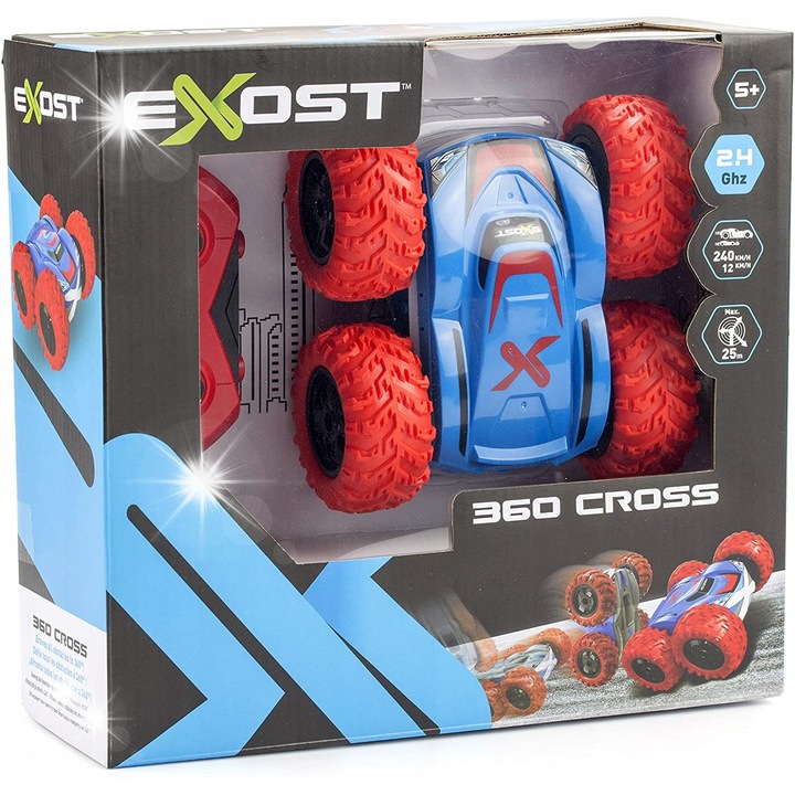 Játékautó, Silverlit, 360 Cross II, 2.4 GHz, nagy kerekek, távirányítós szett