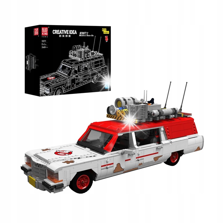 Set de constructie Auto GHOSTBUSTERS, Mould King, 2468 elemente, 47.5x18.5x20.8cm, detalii complexe