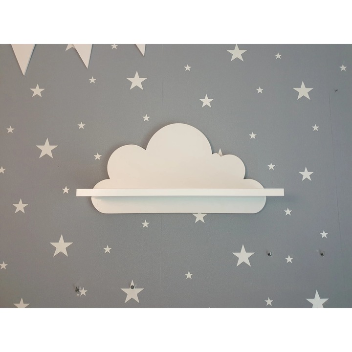 Raft Moliland Ibiza, alb, MDF, 18mm, stil scandinav