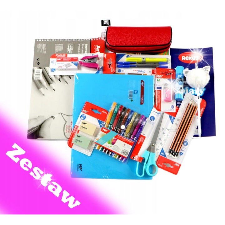 Set scolar MP Colors, 12 elemente, multicolor, pentru clasa 4-8