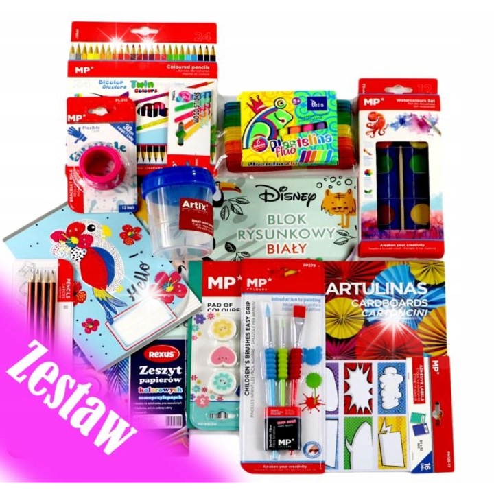 Set scolar MP Colors, 15 elemente, multicolor, pentru clasa 1-3