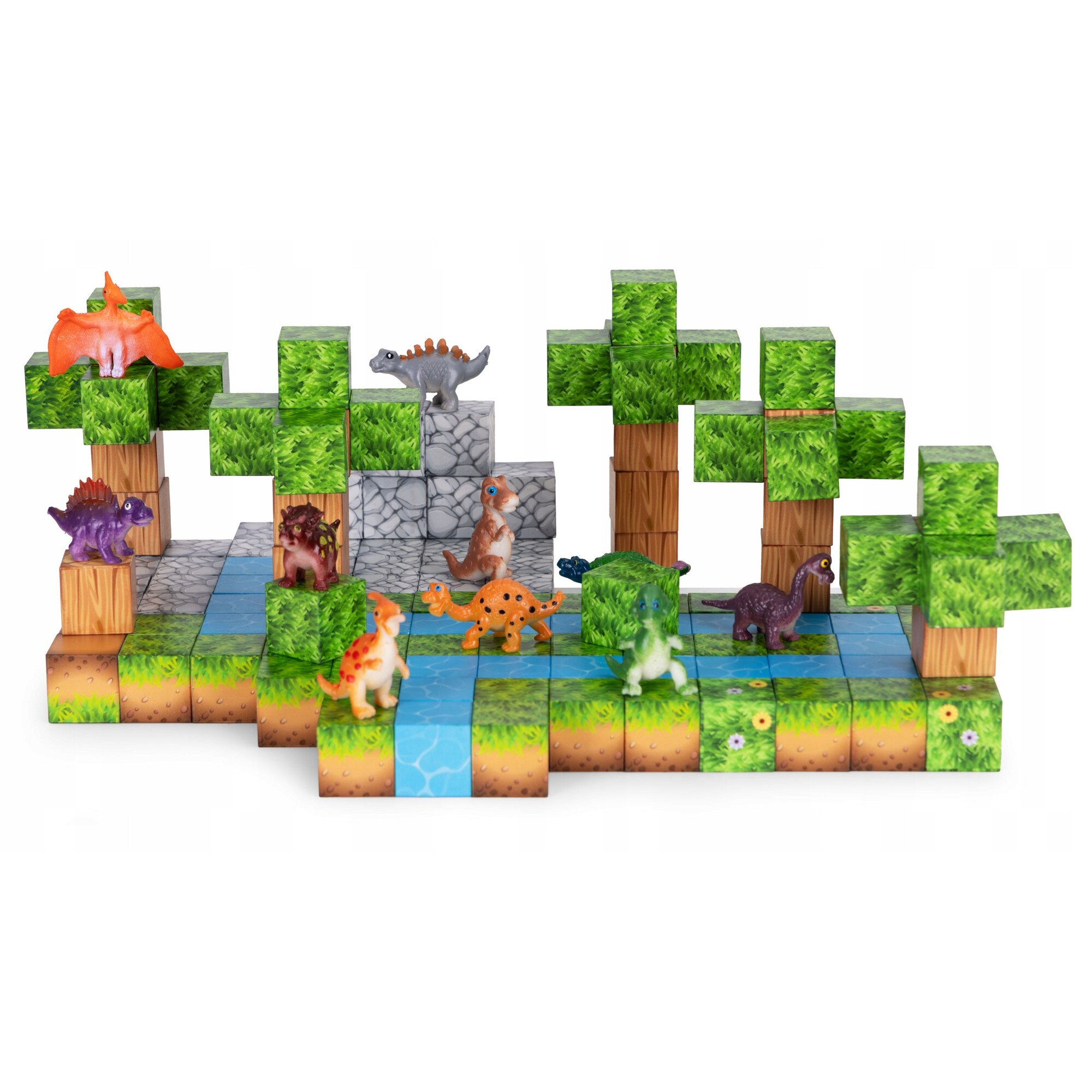 まい（拓人）12/26 Set de constructie magnetice Minecraft, 64 elemente, 2 figurine