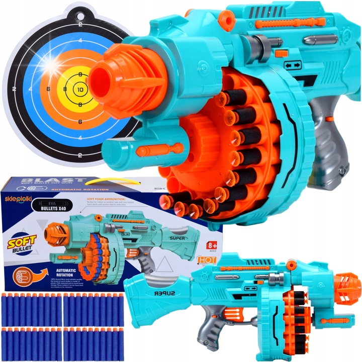 Pistol automat cu carabina, Skleplolki, 20 sageti din spuma, 43cm x 21cm x 15cm, set complet