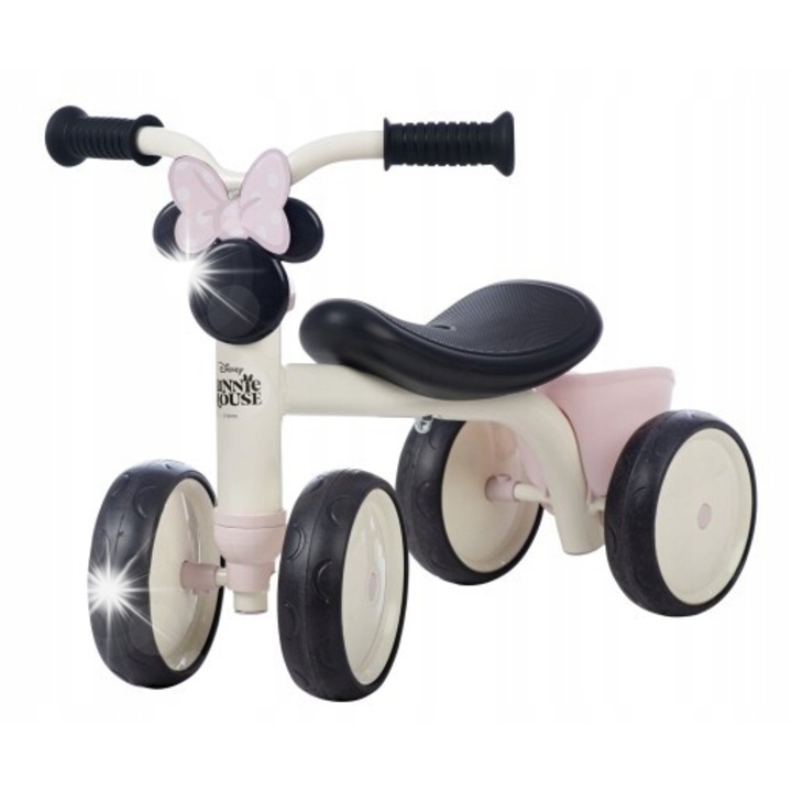 Колело за баланс с 4 колела Мини, ретро, розово, 52x30x38см