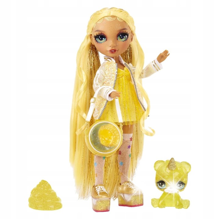 Papusa Rainbow High Jade cu animal de companie si set de slime, verde, 30x15cm