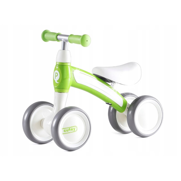 Велосипед Qplay, 4 колела, ергономичен дизайн, зелен цвят, 1-3 години, 50x25x40см