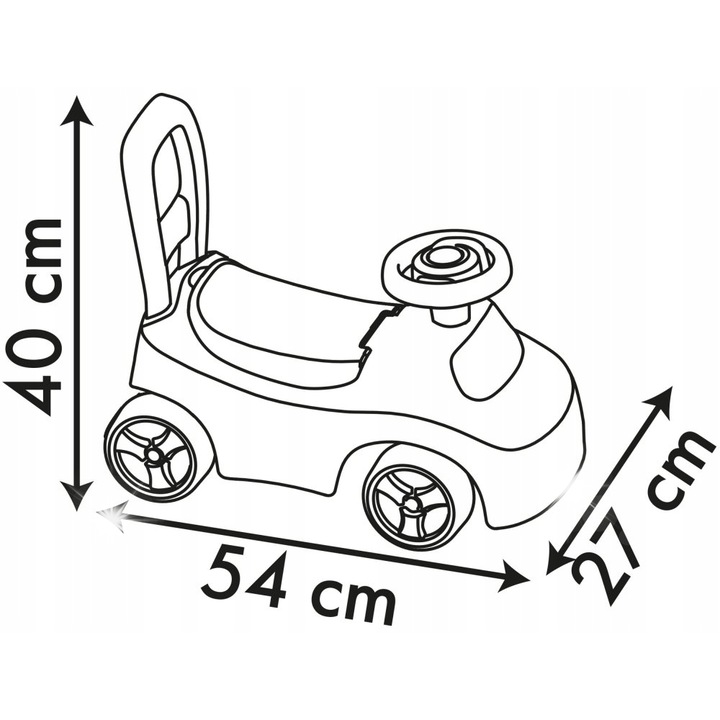 Pchacz Smoby Jezdzik Minnie, rózsaszín, 54x27x40cm, kislányoknak, tárolórekesszel