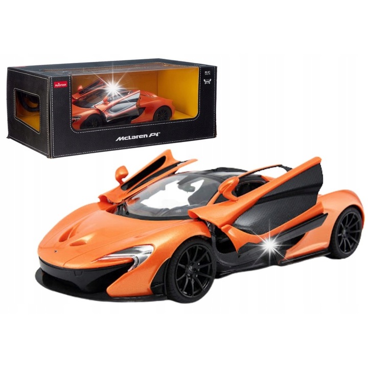 Rastar McLaren P1 sporttávirányítós autó, 1:14, 9 km/h, narancssárga, teljes készlet