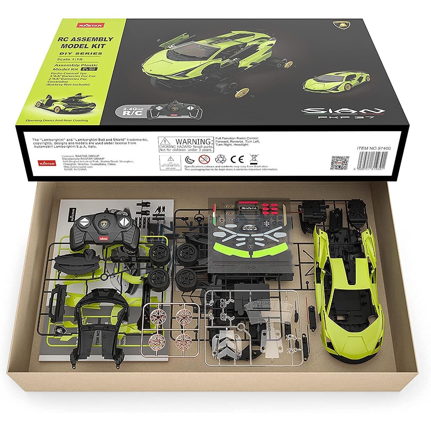 Masinarca Rastar Lamborghini Sian, set 72 piese, 28x13x7cm