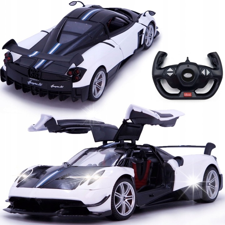 Rastar Pagani Huayra kisautó 1:14, LED-ek, nyitható ajtók, 337x163x84mm