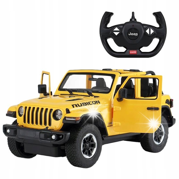 Rastar Jeep Wrangler JL R/C 1:14, sárga, 30cm, távirányítós szett
