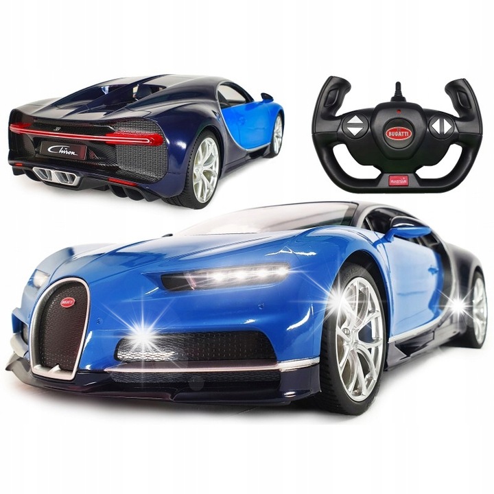 Masinuta Rastar Bugatti Chiron 1:14, LED, 32x15.6x8.9cm, set cu telecomanda