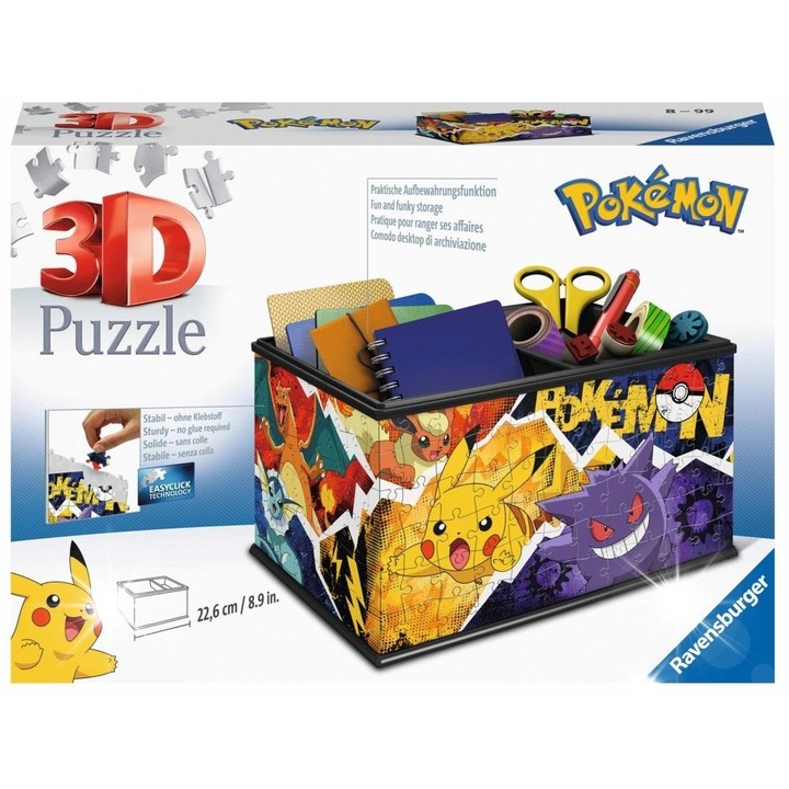 Ravensburger 3D Puzzle Pokemon Szkatulka, 216 darab, 22,5x13,5x15,5cm