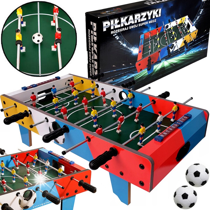 Маса за футбол, Norimpex, комплект играчи, 2 отбора, 69x24x37см, многоцветен