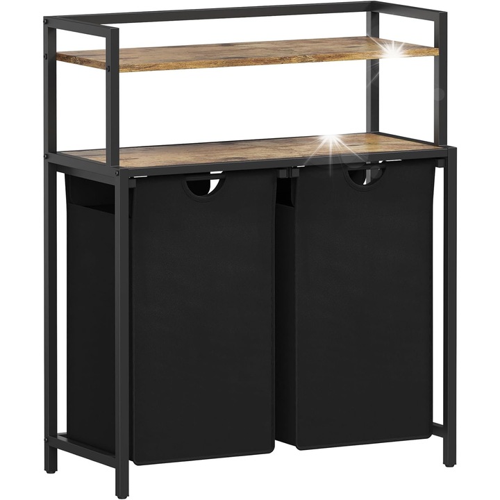 Cos de rufe cu suport, Lifewit, 95L, 2 saci, 76x33.4x91cm, multicolor