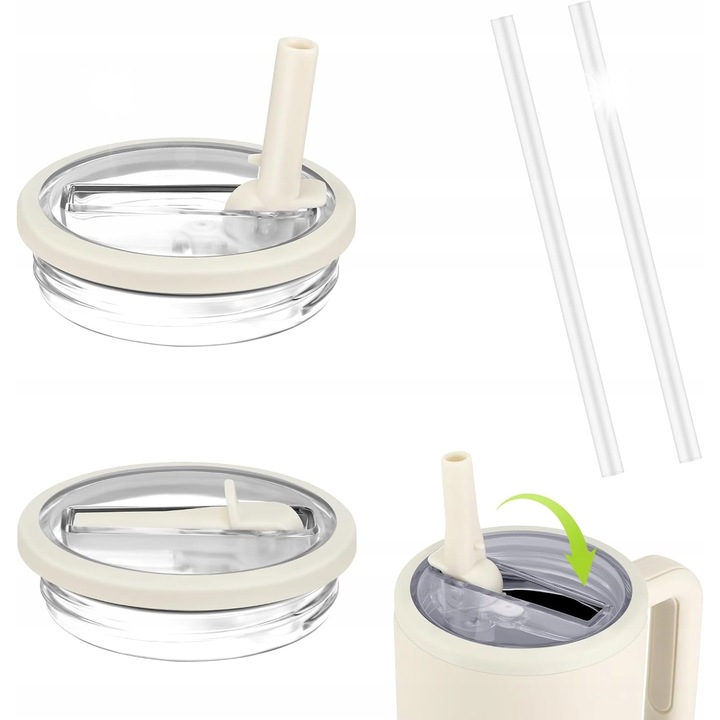 Комплект аксесоари за чаша Stanley Adventure Quencher, 4 прави сламки, 4 извити сламки, 2 четки за почистване, боросиликатно стъкло, 30/40 oz