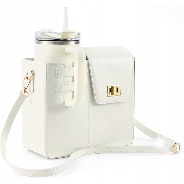 Чанта за хващане на чаши Stanley, елегантен дизайн, екологична кожа, златни детайли