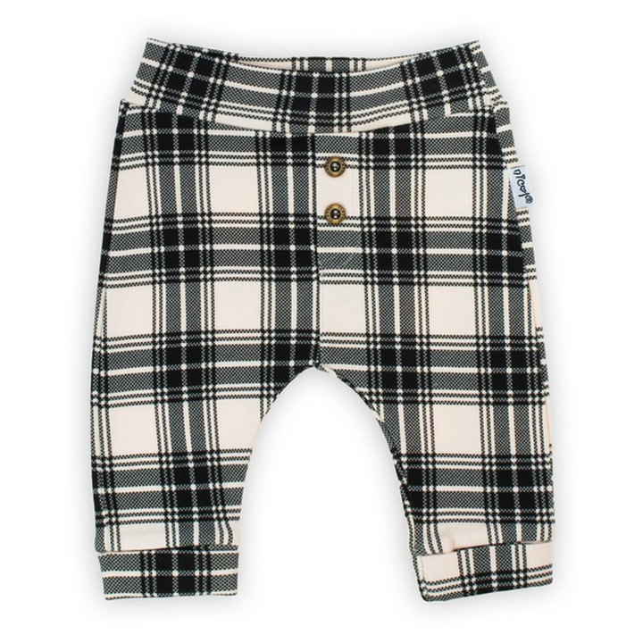 Pantaloni copii Nicol, carouri bej negru