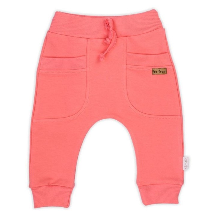 Pantaloni Nicol bumbac, korall, Korallszín