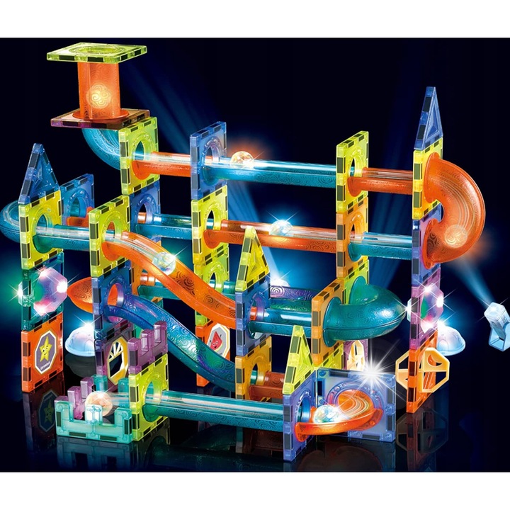 Комплект за изграждане на магнитни кубчета, Статор, 110 части, многоцветен