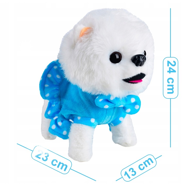 Interaktív kutya, Stator, 2 játékmóddal, 23 cm, többszínű, ápolási kiegészítőkkel