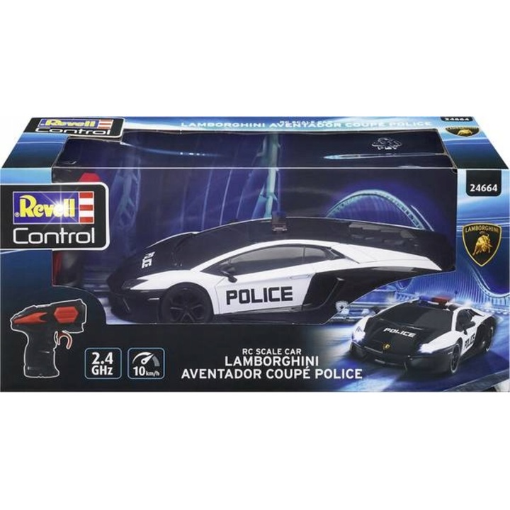RC kisautó, Revell, Lamborghini Aventador Police 1:24, 2.4GHz, 4.7x10.8x4.9 cm