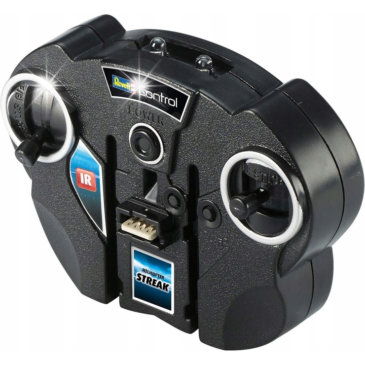 Helicopter R/C Revell Control Streak, verde, 14,8x3,2x8,5cm, cu lumini in intuneric, set cu elice de rezerva