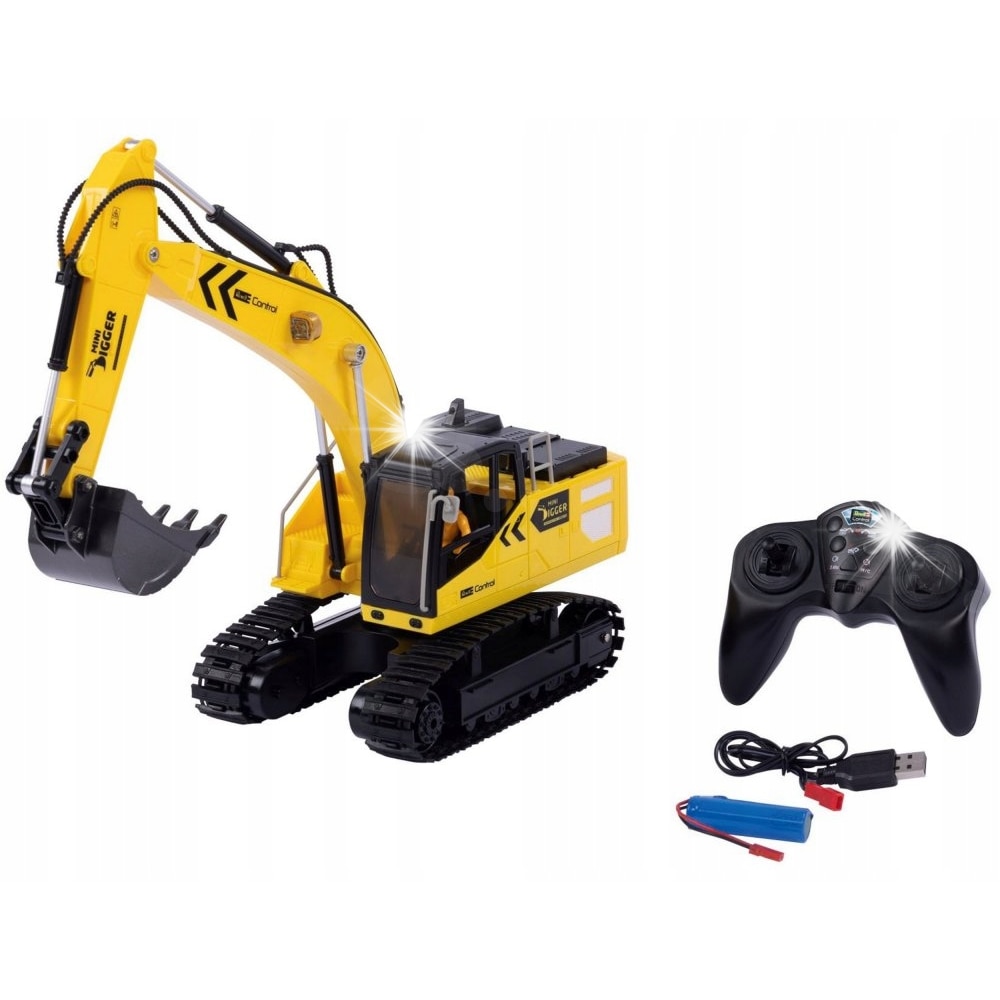 【Annie 】factoy-b revel Excavator RC Revell 1:18, 2,4GHz, galben-negru, 46x12,5x30cm, set