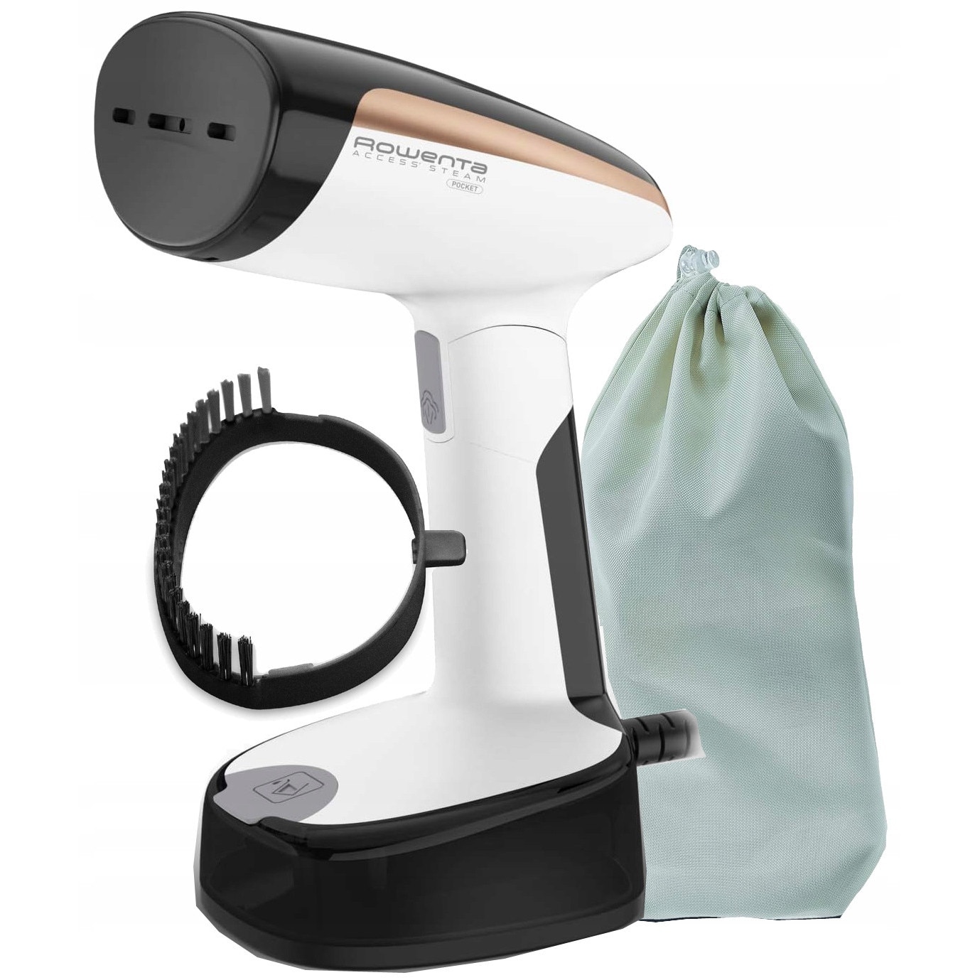 Steamer compact, Rowenta, 1300W, alb-negru, 120ml, cu husa