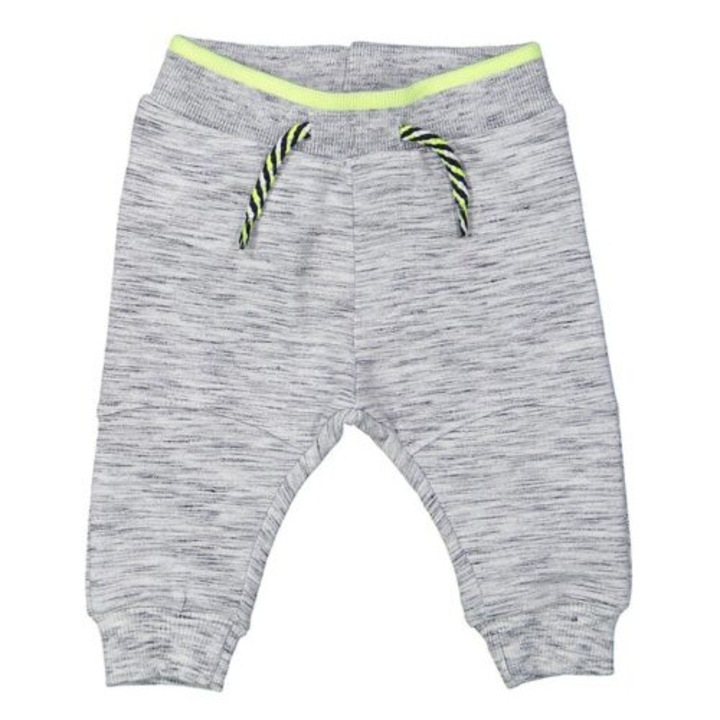 Pantaloni baieti, Dirkje, cu snur si buzunar haios, Gri