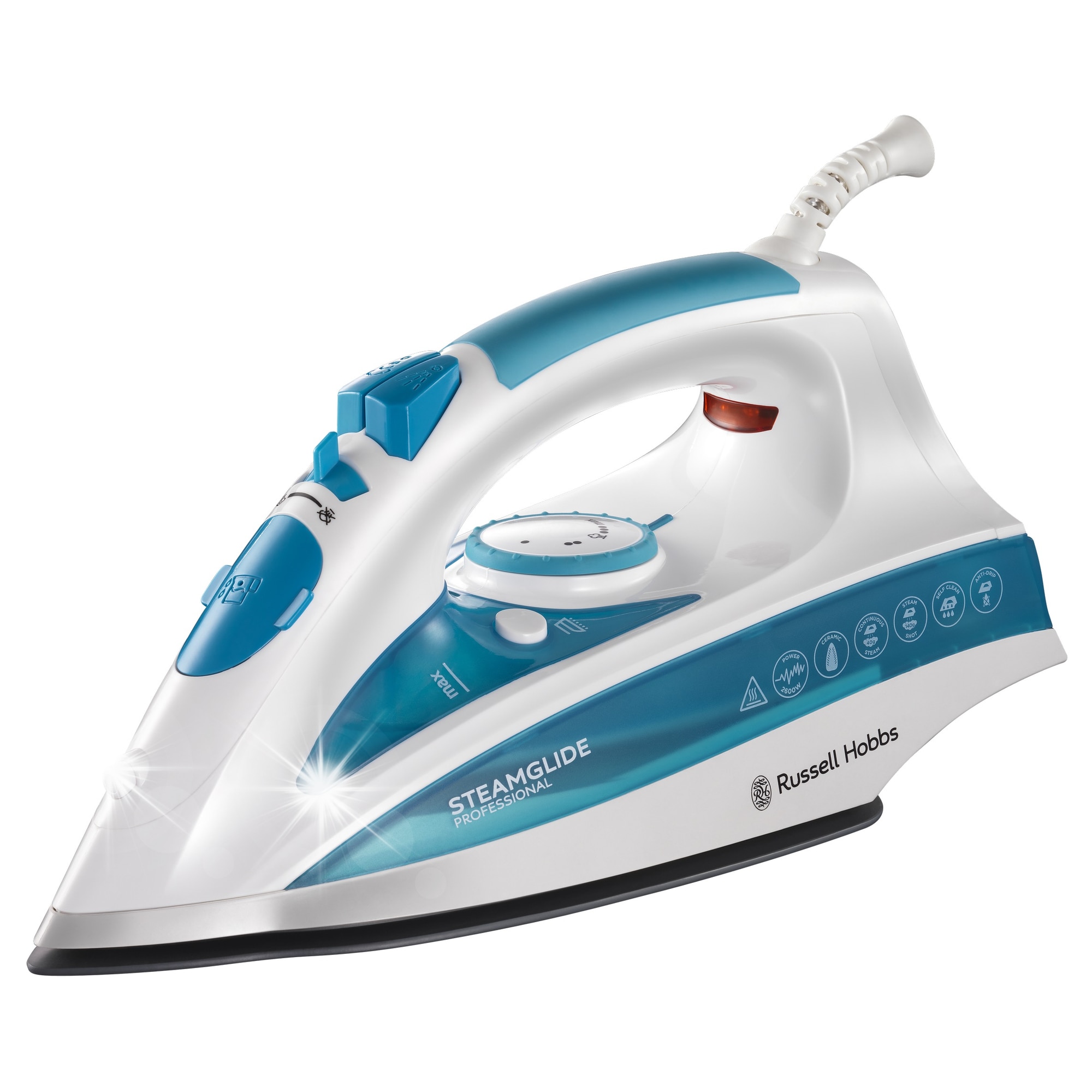 Fier de calcat cu abur, Russell Hobbs, model SK-5588, 2000W, Teflon, 29,5x12x14cm