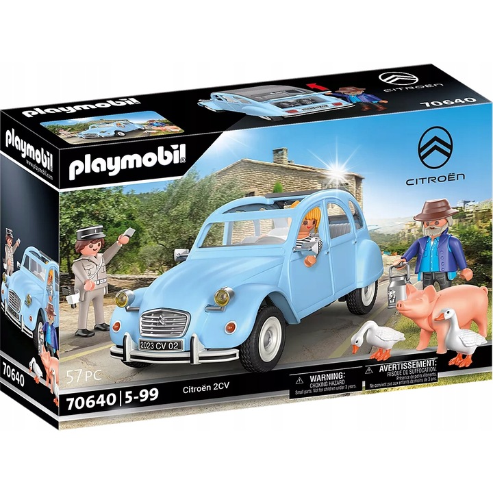 Set de constructie Playmobil Citroen 2CV, 57 elemente, 4 figurine, multicolor