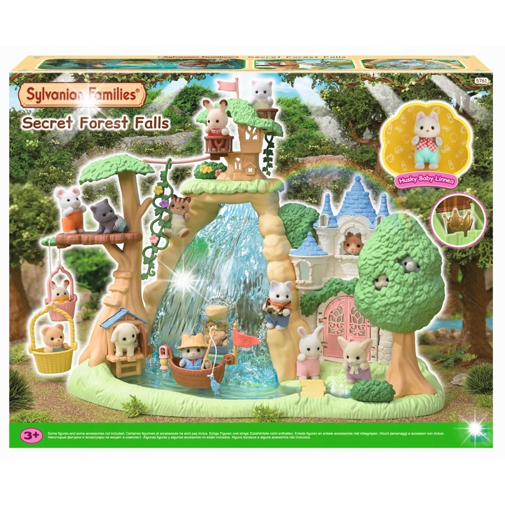 Фигурина Sylvanian Families, Остров с водопад, Тайната гора, Хъски, 35x25x20см