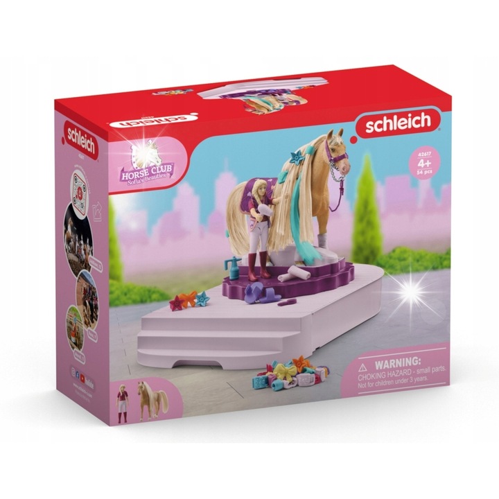 Statie de ingrijire pentru cai, Schleich, Sofia's Beauties, set cu figurina si accesorii, 0,68 kg