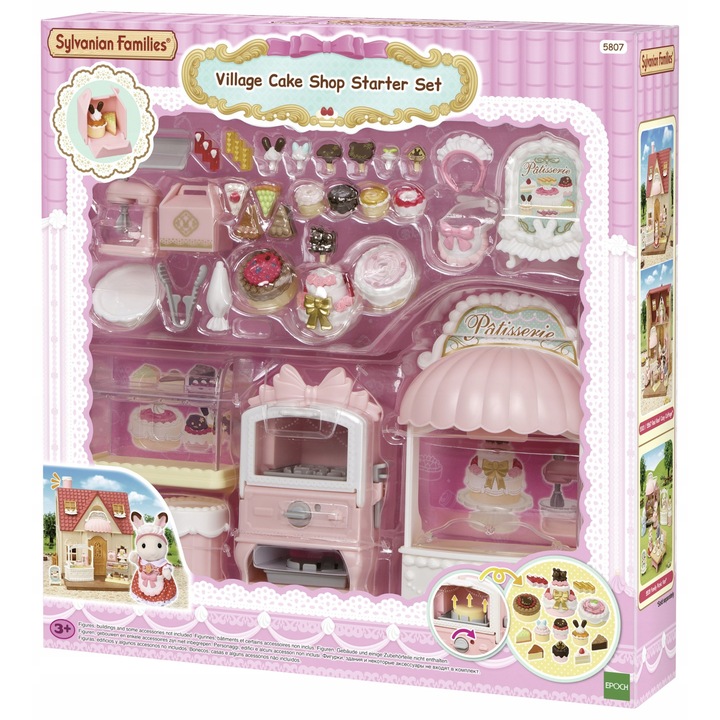Babaház, Sylvanian Families, Édességekkel teli cukrászda, kiegészítő készlet, többszínű, 3-9 év