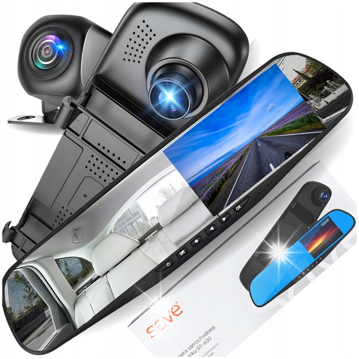 Wideorecorder S-600, camera auto, Full HD 1080P, unghi de 170°, set cu camera de marsarier
