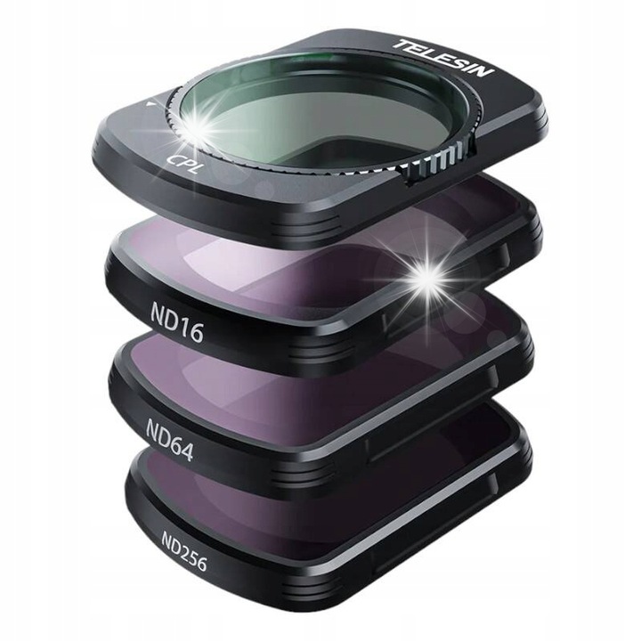 Set filtre CPL + ND16/64/256 Telesin pentru camera DJI Osmo Pocket 3, sticla Corning